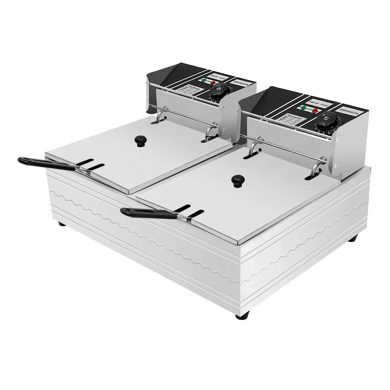 Friteuse électrique double cuve 5KW 12L,