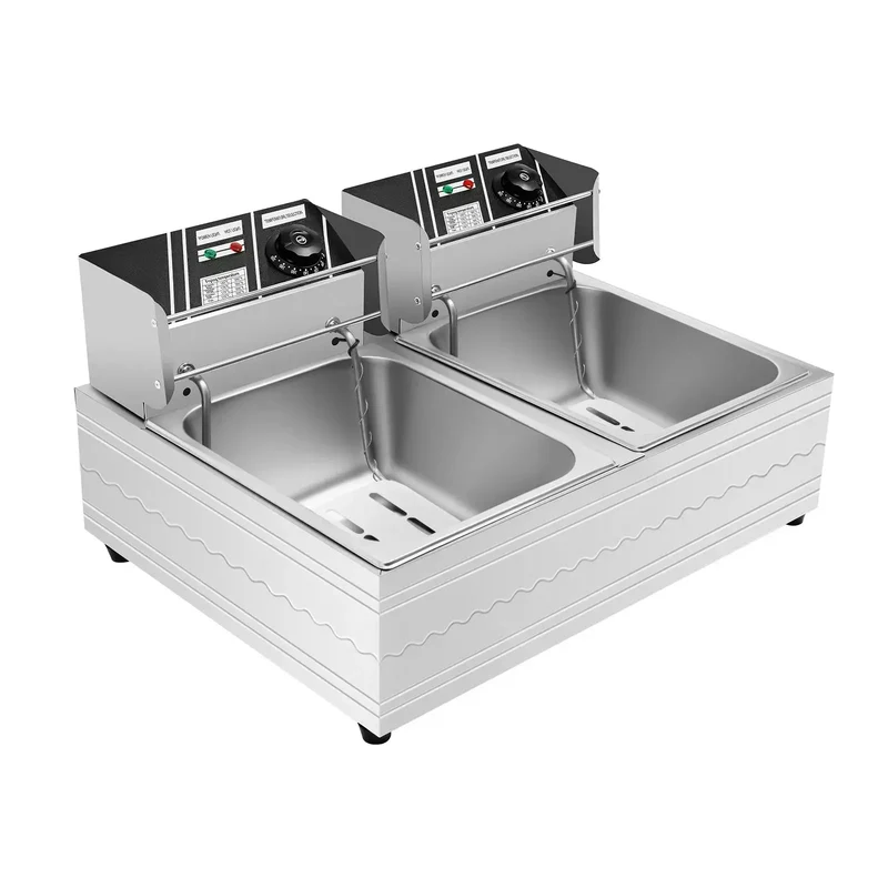 Friteuse électrique double cuve 5KW 12L,