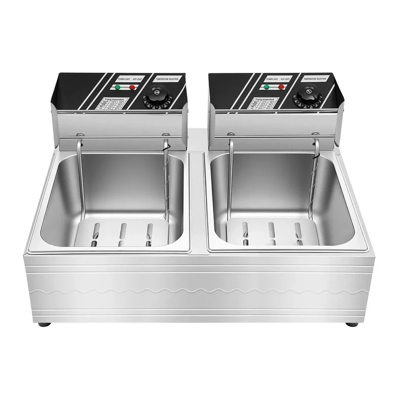 Friteuse électrique double cuve 5KW 12L,