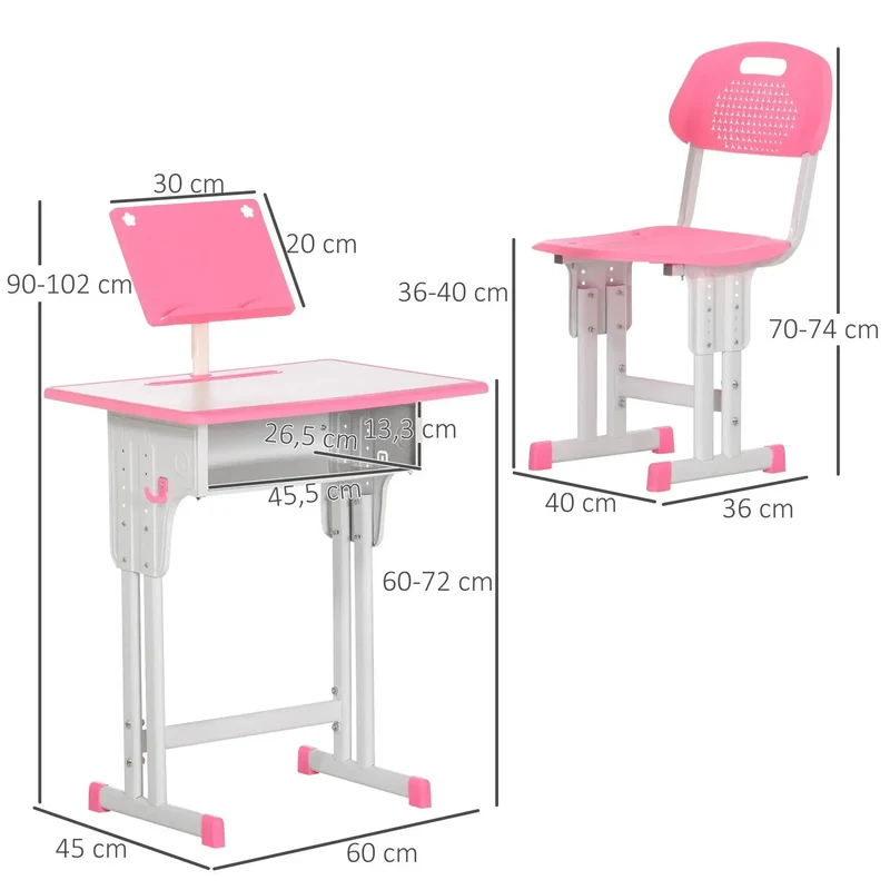 Bureau réglable en hauteur et chaise haute