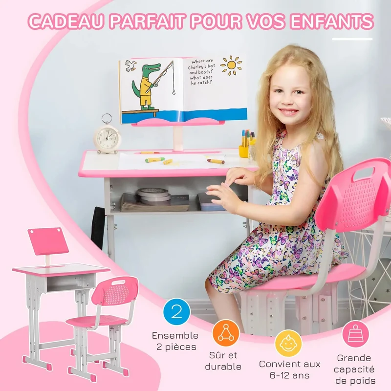 Bureau réglable en hauteur et chaise haute