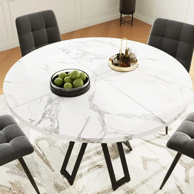 Table à manger ronde | Effet Marbre