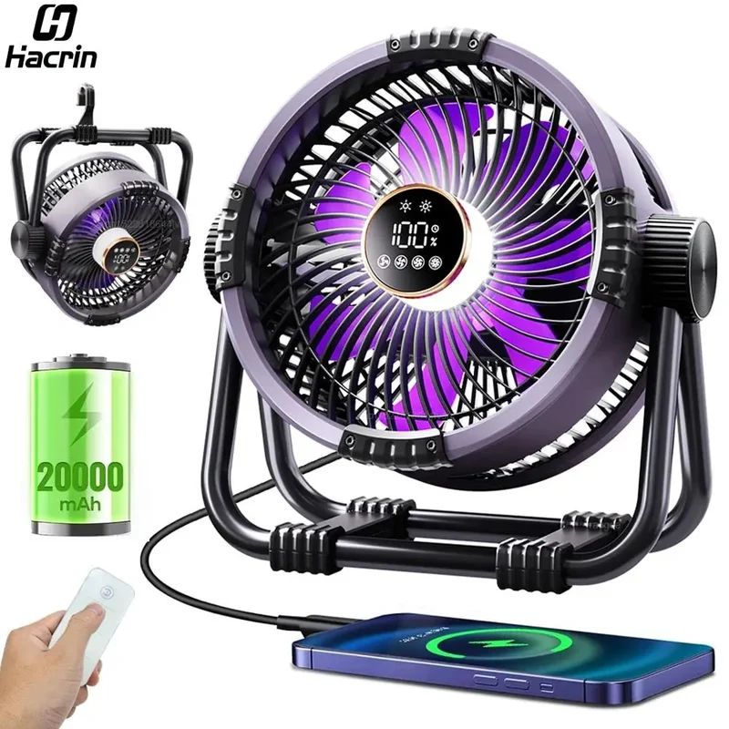 Ventilateur Rechargeable avec lumière led