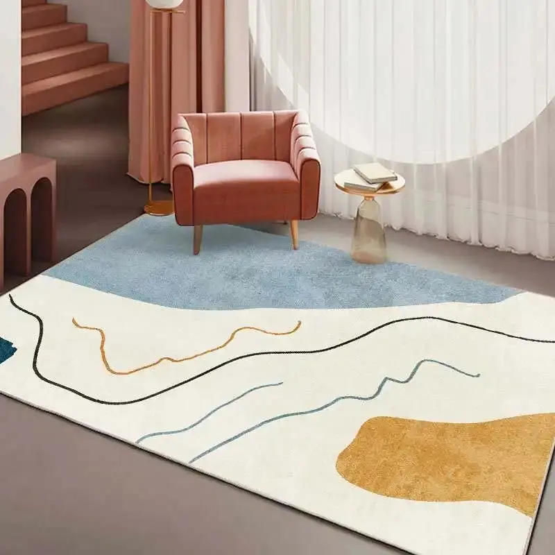Tapis lavable salon moderne facile à nettoyer