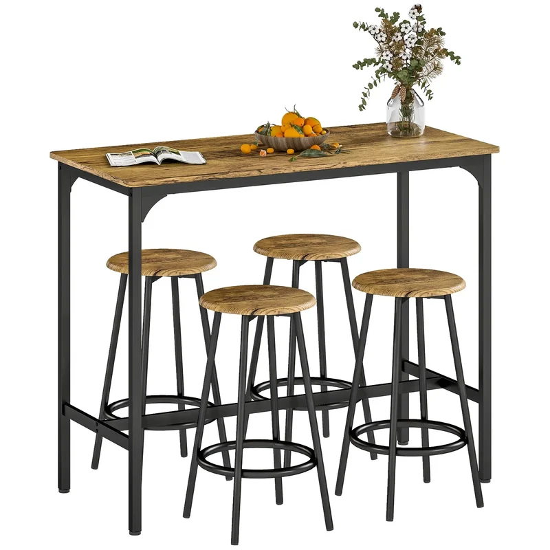 Ensemble table haute et 4 tabourets
