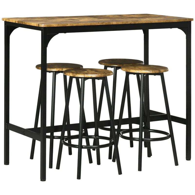 Ensemble table haute et 4 tabourets