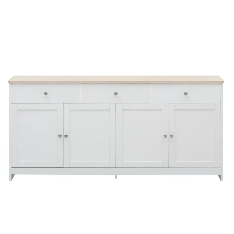 Buffet blanc à 4 portes et 3 tiroirs