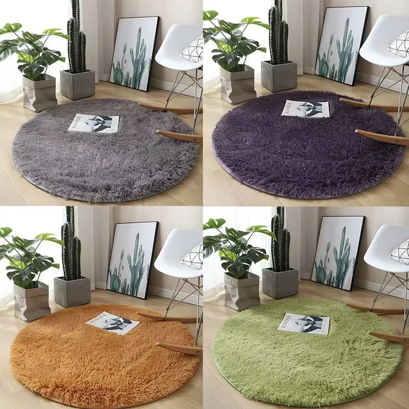 Tapis rond en peluche, décoration de salon