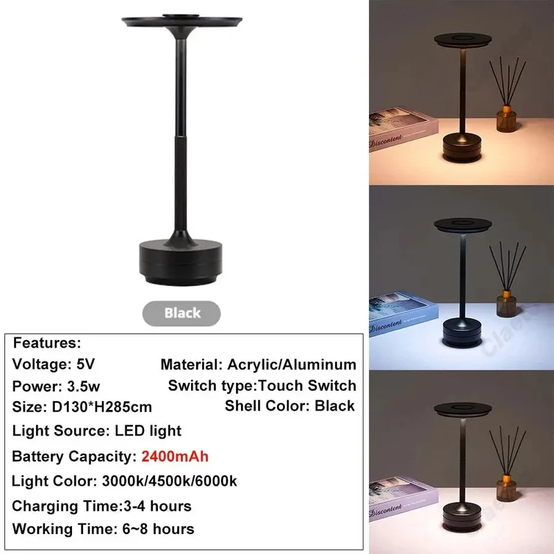 Lampe de Table rechargeable led