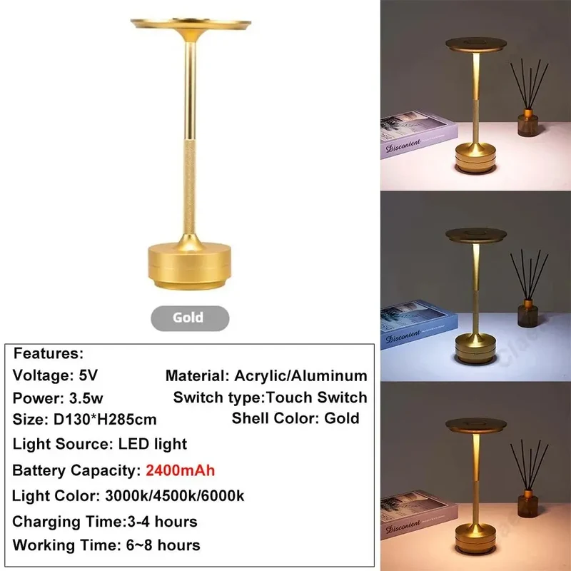 Lampe de Table rechargeable led