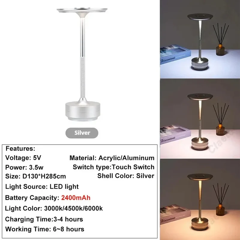Lampe de Table rechargeable led