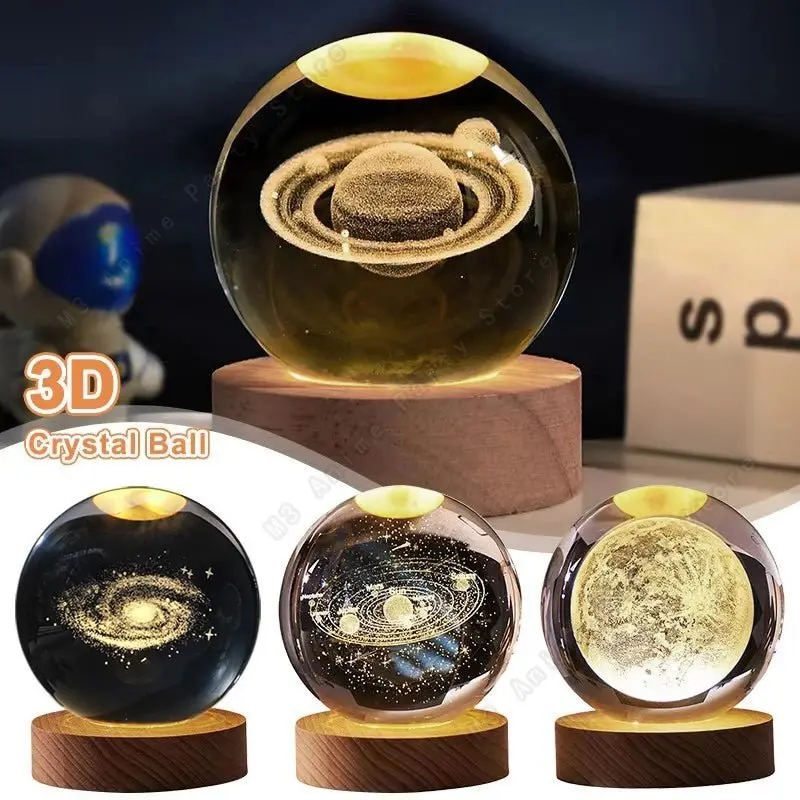 Veilleuse boule de cristal 3D Led