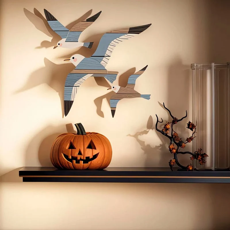 Lot de 3 décorations en bois murale