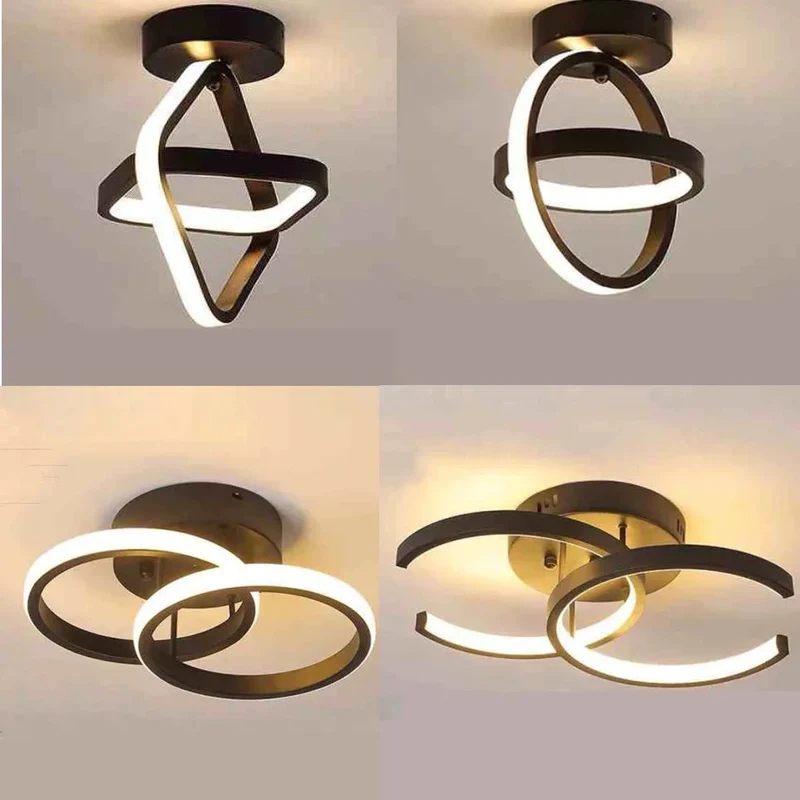 Plafond moderne à LEDs lumière 2 anneaux
