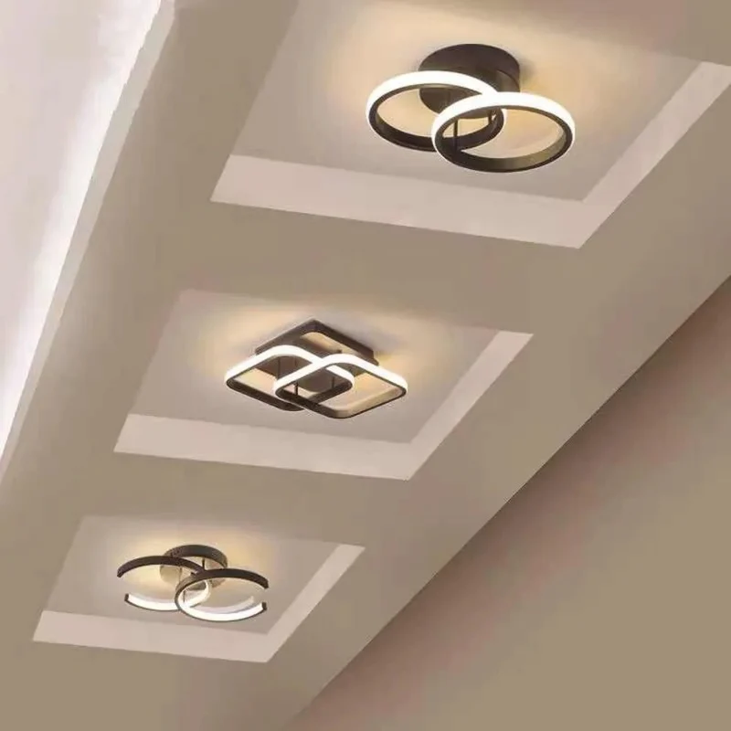 Plafond moderne à LEDs lumière 2 anneaux