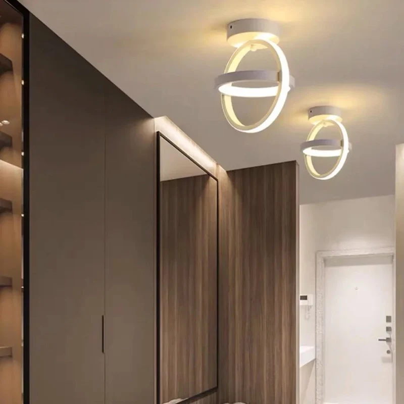 Plafond moderne à LEDs lumière 2 anneaux