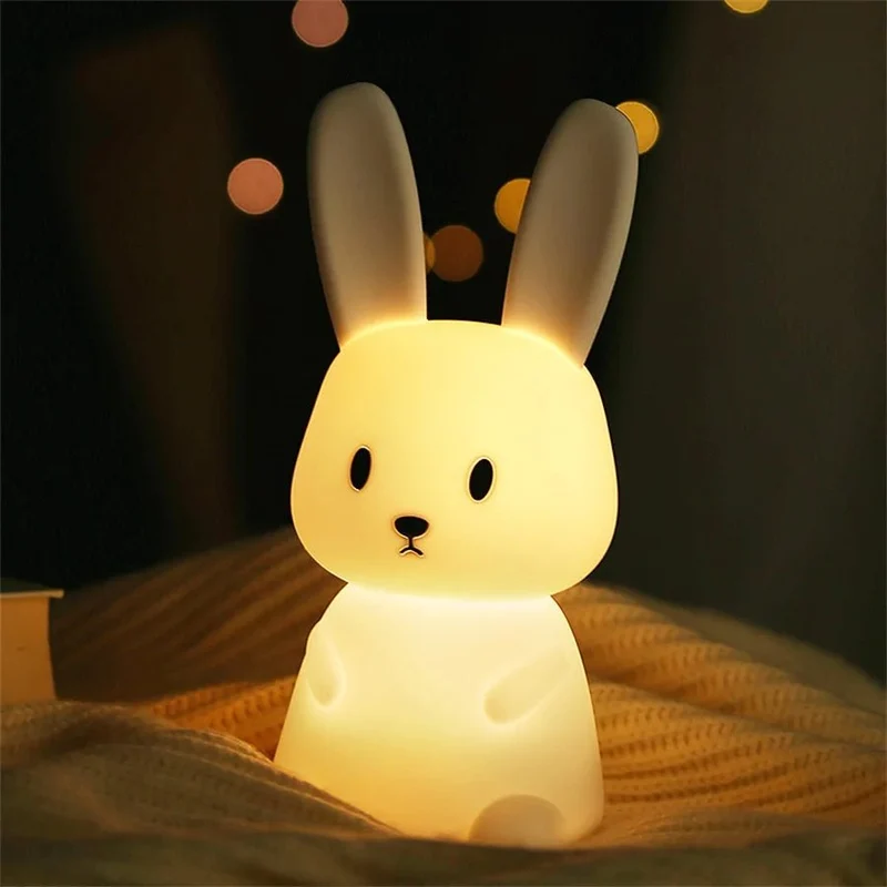 Veilleuse LED lapin mignon,en silicone