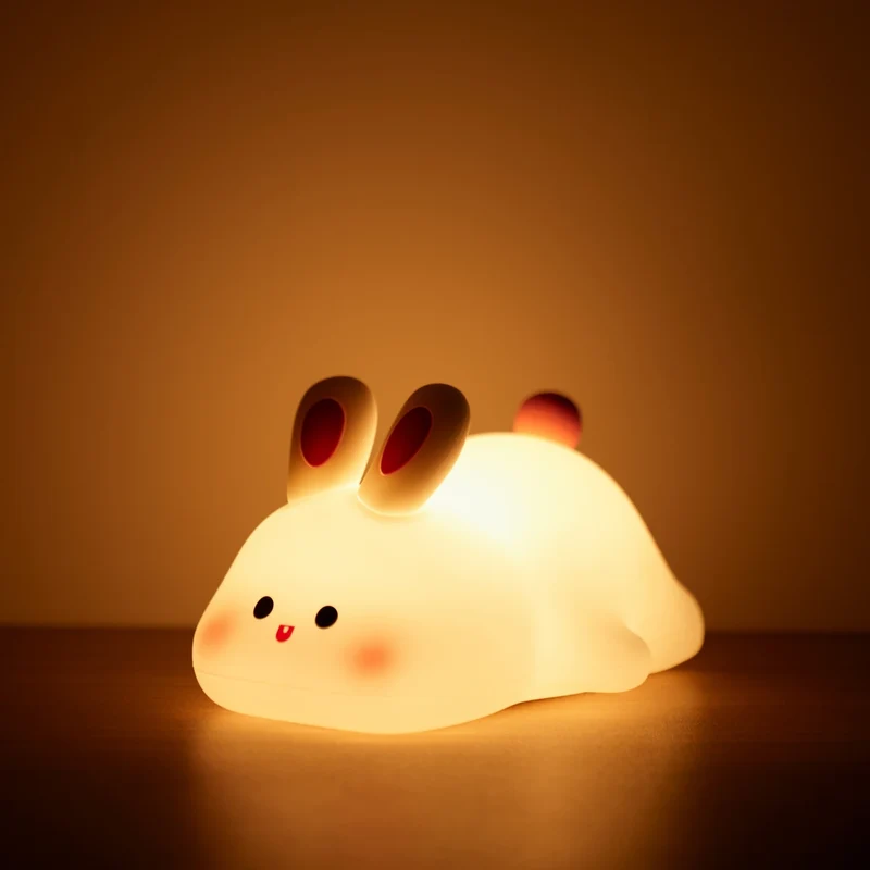 Veilleuse LED lapin mignon,en silicone