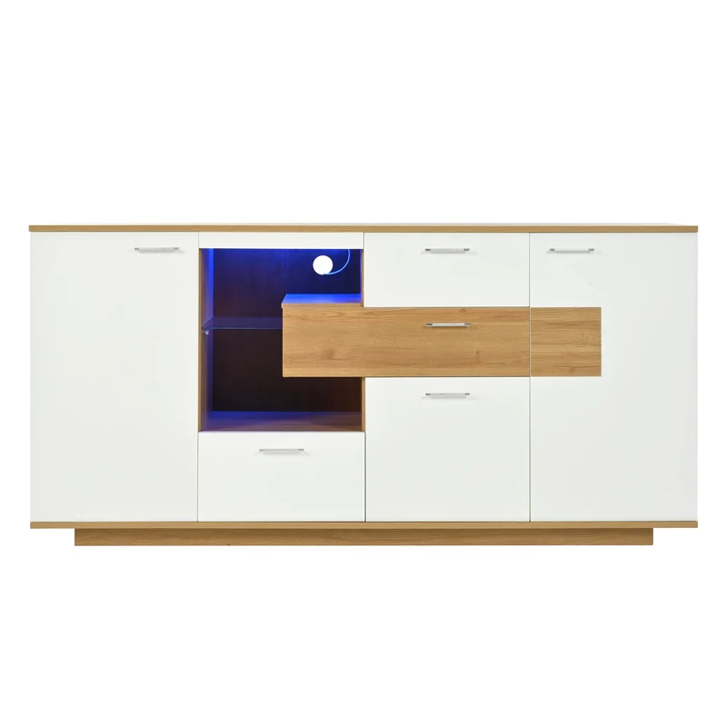 Buffet moderne LED 160x40x77cm 2 portes