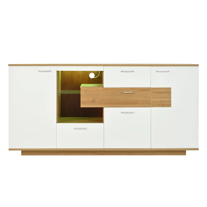 Buffet moderne LED 160x40x77cm 2 portes