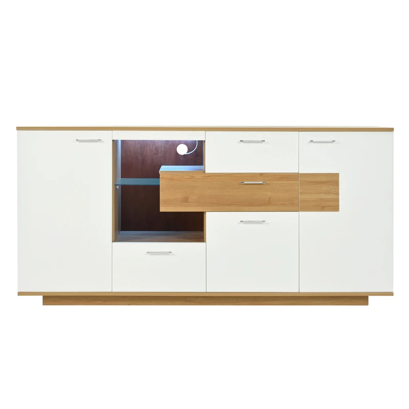Buffet moderne LED 160x40x77cm 2 portes
