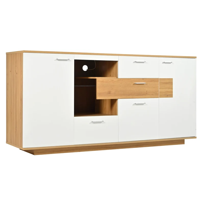 Buffet moderne LED 160x40x77cm 2 portes