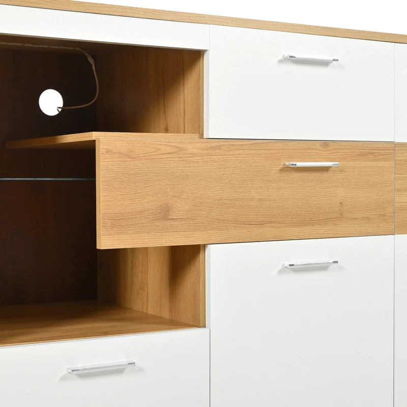 Buffet moderne LED 160x40x77cm 2 portes