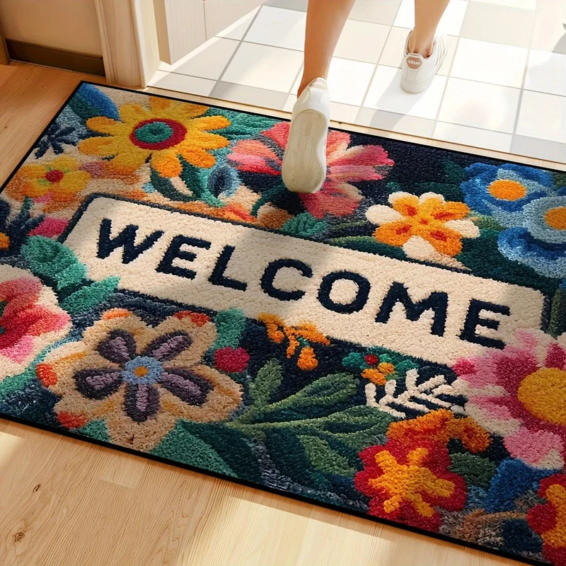 paillasson à fleurs tapis de sol antidérapant