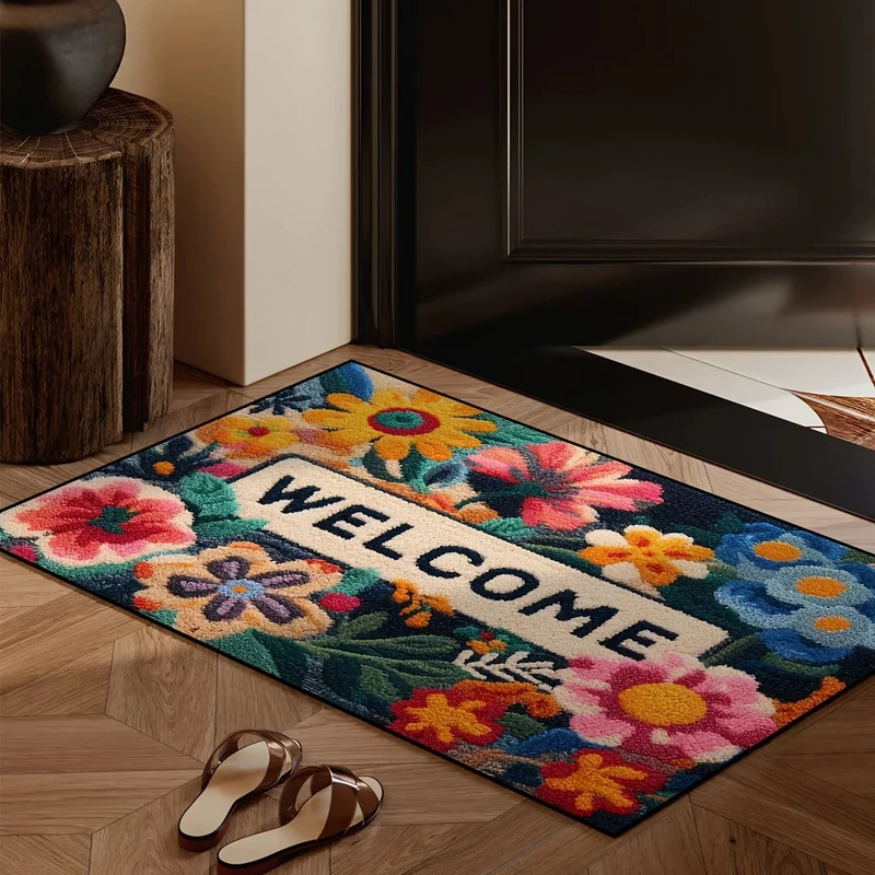paillasson à fleurs tapis de sol antidérapant