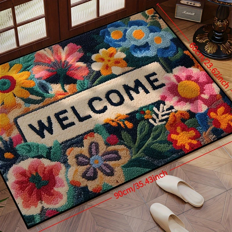 paillasson à fleurs tapis de sol antidérapant