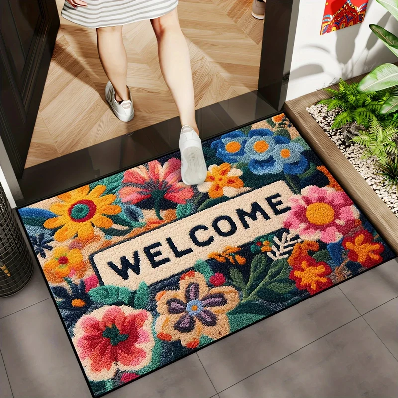 paillasson à fleurs tapis de sol antidérapant