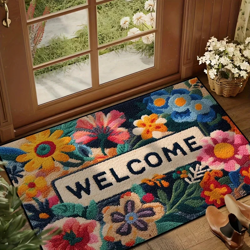 paillasson à fleurs tapis de sol antidérapant