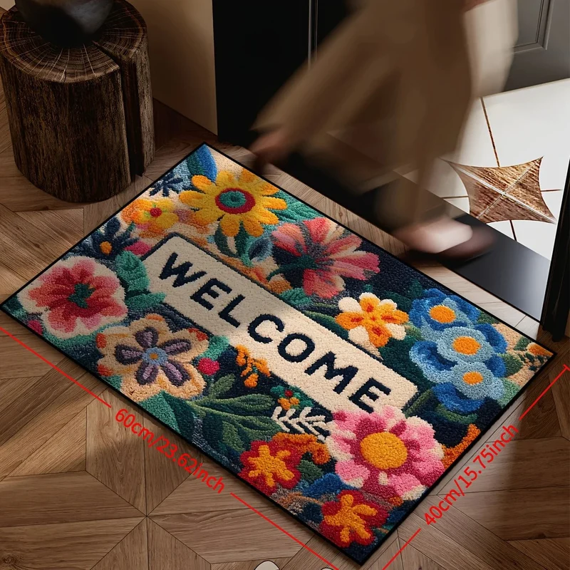 paillasson à fleurs tapis de sol antidérapant