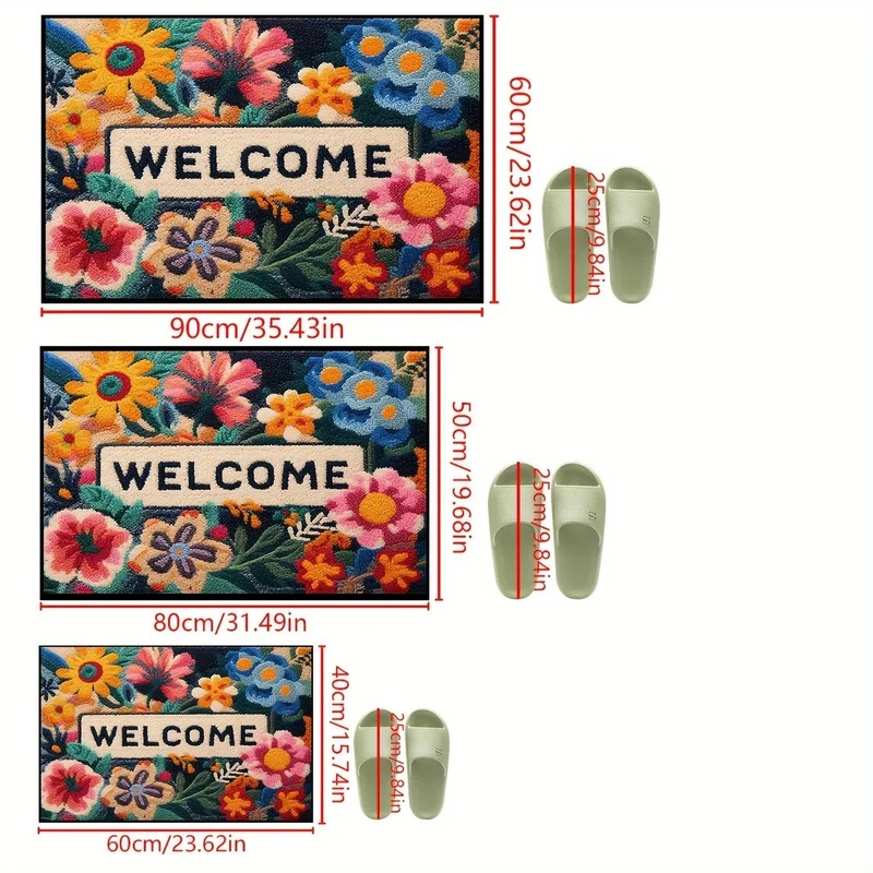 paillasson à fleurs tapis de sol antidérapant