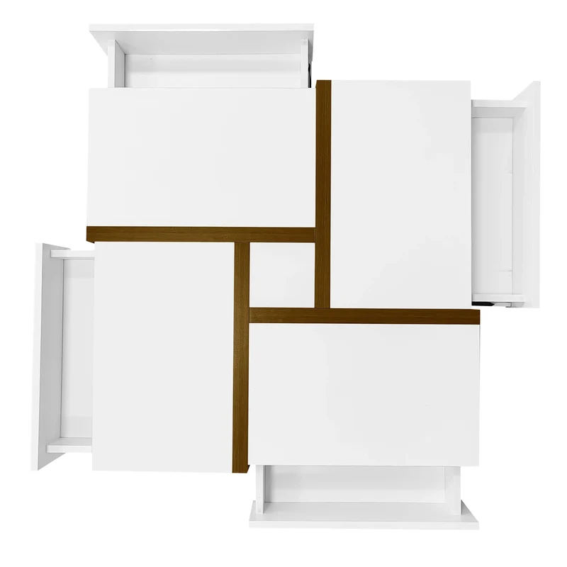 Table basse brillante avec 4 tiroirs