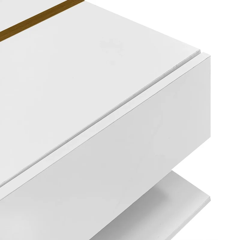 Table basse brillante avec 4 tiroirs