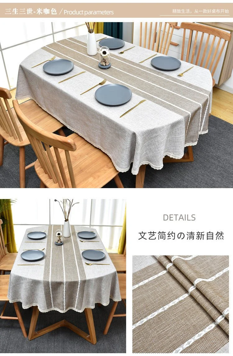 Nappe en coton et lin