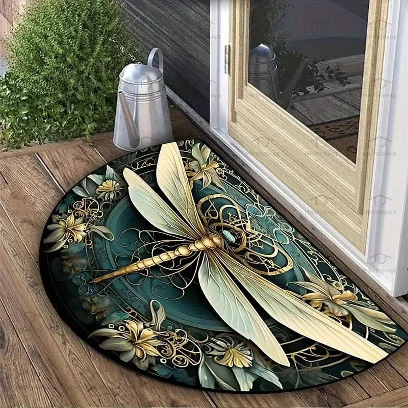 tapis de sol à fleurs, demi-cercle imprimé