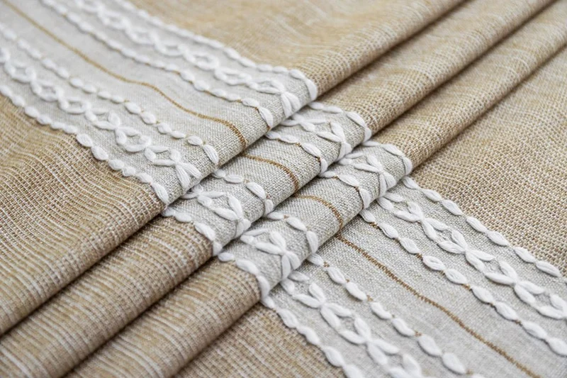 Nappe rectangulaire en lin et coton