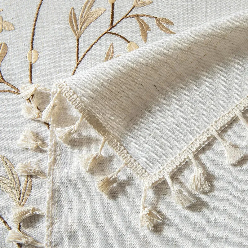Nappe rectangulaire en lin et coton