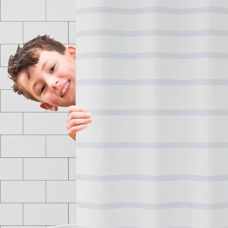 Rideaux de douche à rayures