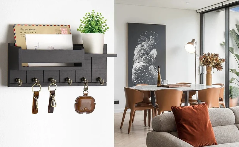 Porte-clés décoratif et organisateur de courrier