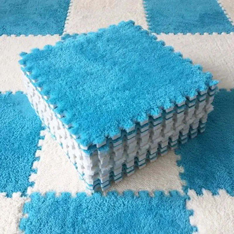 tapis de puzzle en peluche douce pour enfants,