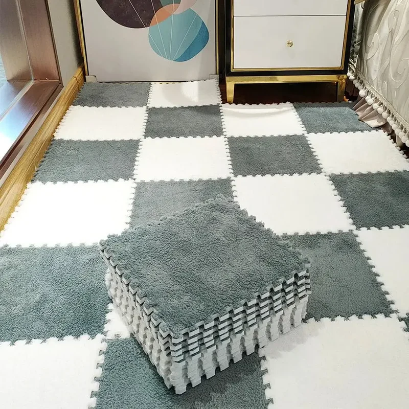 tapis de puzzle en peluche douce pour enfants,