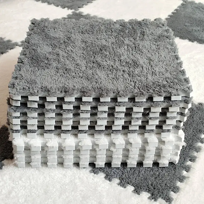 tapis de puzzle en peluche douce pour enfants,