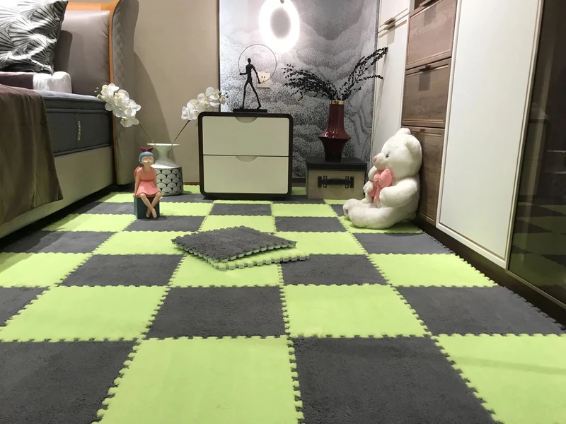 tapis de puzzle en peluche douce pour enfants,
