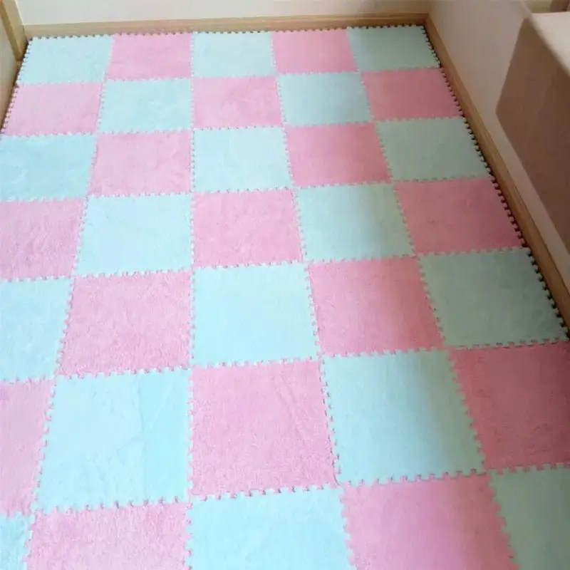 tapis de puzzle en peluche douce pour enfants,