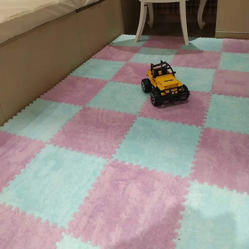 tapis de puzzle en peluche douce pour enfants,