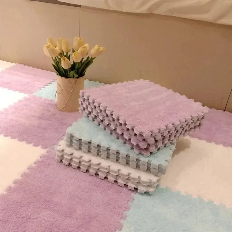 tapis de puzzle en peluche douce pour enfants,