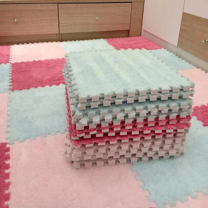 tapis de puzzle en peluche douce pour enfants,